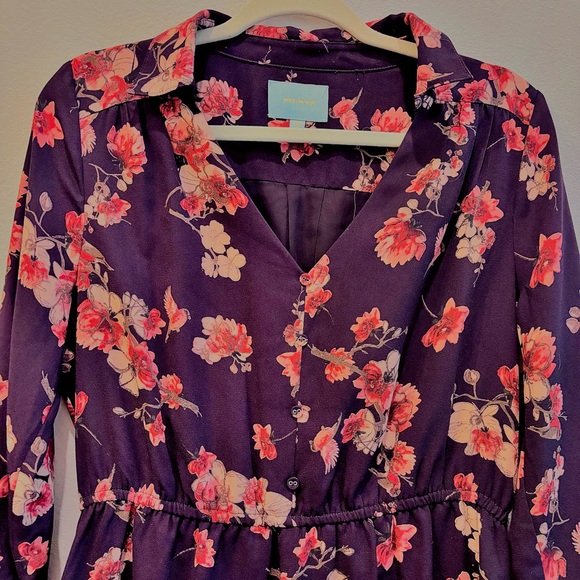 Skies Are Blue Floral Midi Dress• Navy and Red l Sz. M - Picture 5 of 12